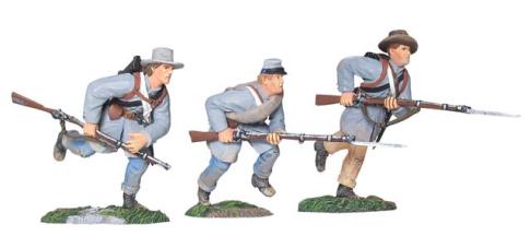 W Britain Civil War Confederate Infantry in Frock Coats Charging Set No.1 - First Gear