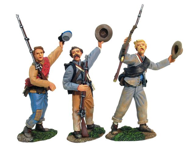 W Britain Civil War Stonewall Brigade, 5th Virginia Infantry Cheering Troops - First Gear
